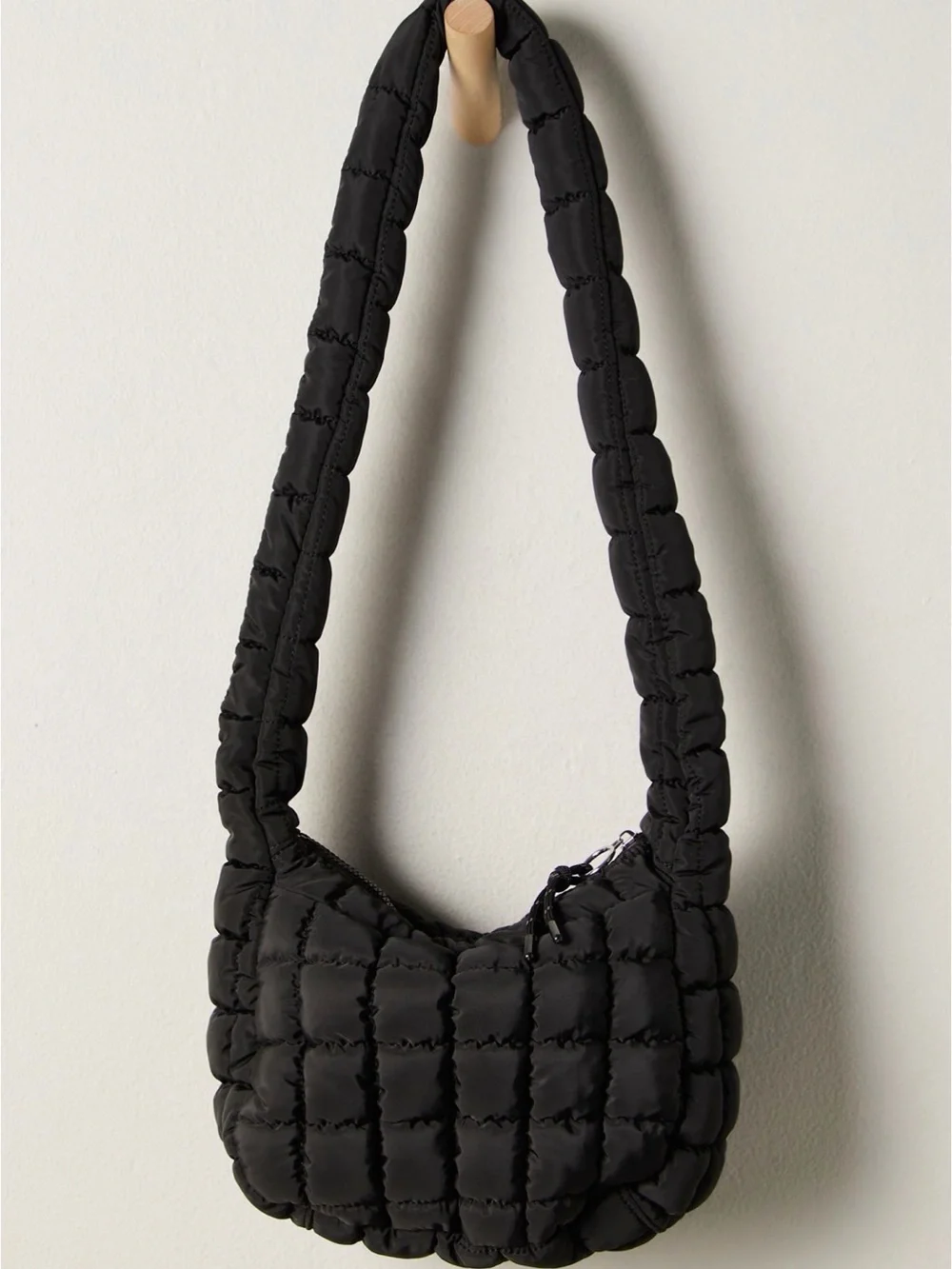 NWT Free People Quilted Baby Carryall Sling Bag Black